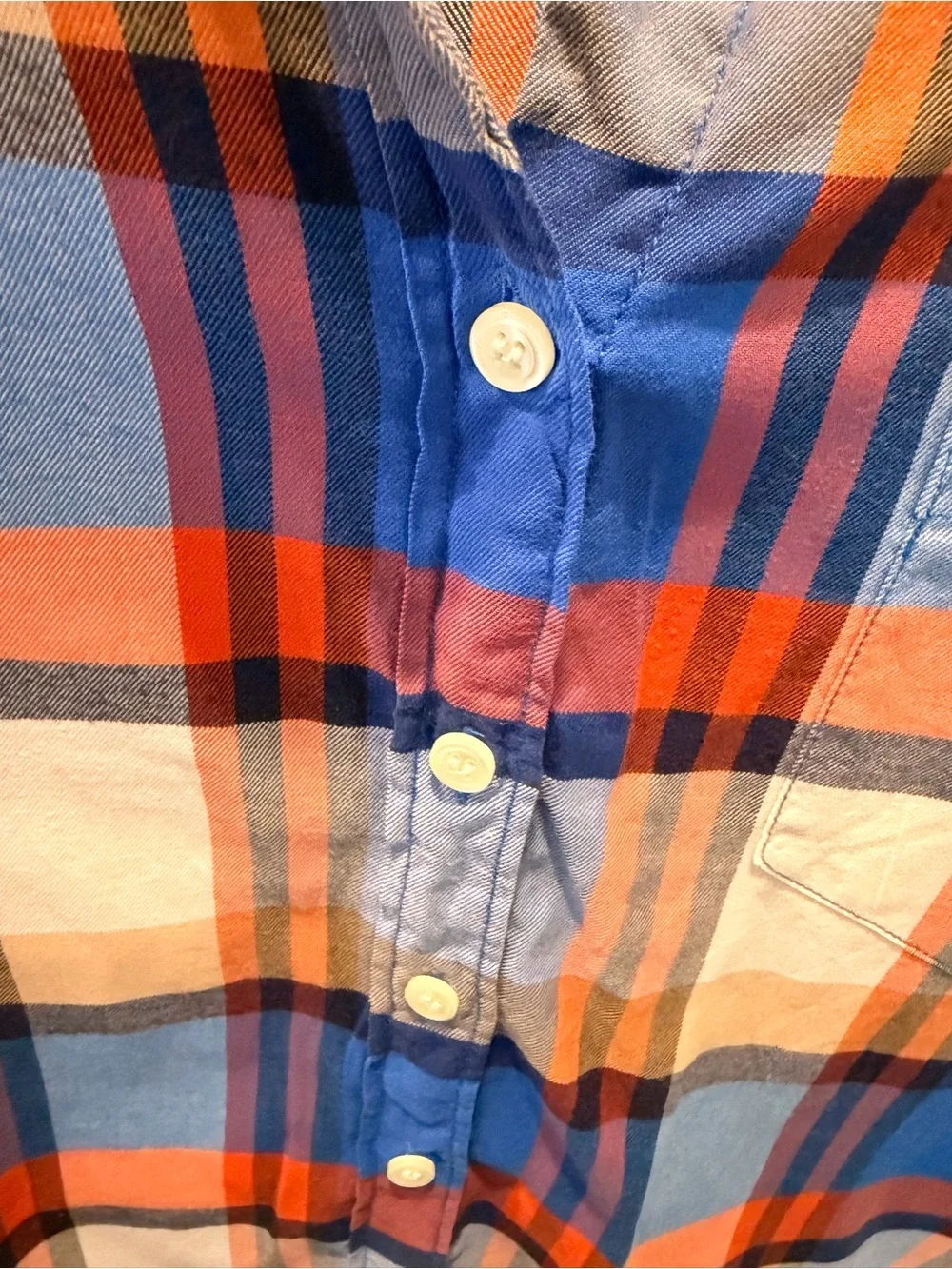 J.Crew Perfect Fit Blue Orange Plaid Cotton Button Down Shirt Medium